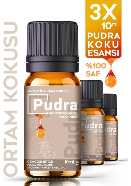 Odası Ortam Kokusu %100 Saf & Doğal 3'lü Set 3X10ML Aromatik Esansiyel Uçucu Yağ Seti