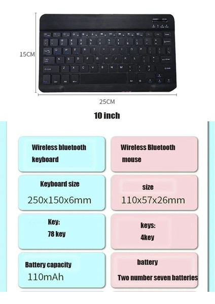 Lenovo M10 Plus 10.3'' X606F X606X Uyumlu Stand Klavye ve Mouse Set