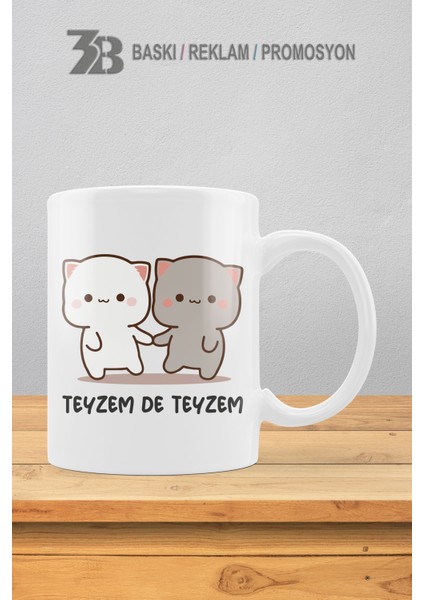 Sevimli Kedicikler Porselen Kupa Bardak - Teyzem de Teyzem