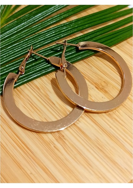 Bronz Renk Lüks Gösterişli Figürlü Halka Küpe