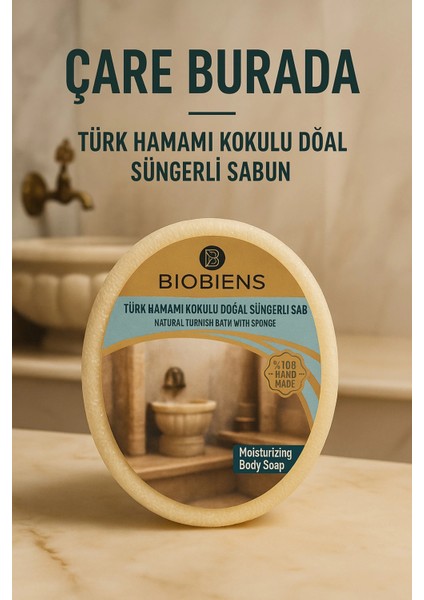 Biobiens - Türk Hamamı Kokulu Doğal Süngerli Sabun 135 gr