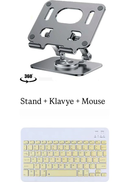 Samsung Galaxy Tab S10 Lite SM-X400 Uyumlu Stand Klavye ve Mouse Set