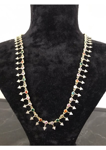 Paslanmaz Çelik KUYUMCU MODEL ÖZEL SERİ ÇİVİLİ RENKLİ TAŞLI KARARMAZ IŞILTILI KOLYE modelleri