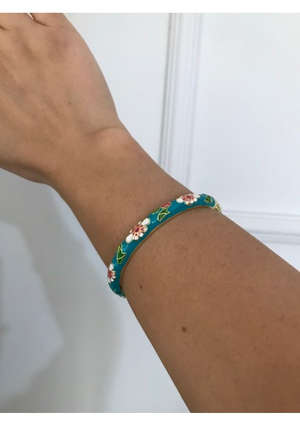 Mavi Vintage Çiçekli Tak Çıkart Kelepçe – Şık ve Trend Aksesuar modelleri