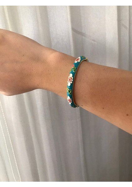 Mavi Vintage Çiçekli Tak Çıkart Kelepçe – Şık ve Trend Aksesuar fırsatları