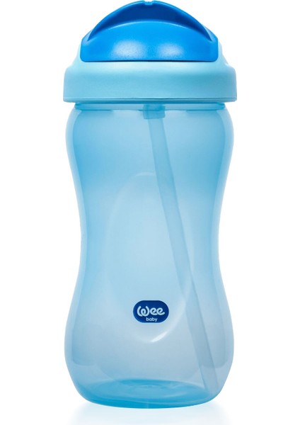 Mavi 350 ml Pipetli Şık Bardak, Günlük Kullanıma Uygun ve Ergonomik Tasarım