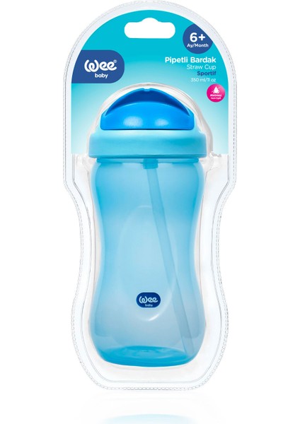 Mavi 350 ml Pipetli Şık Bardak, Günlük Kullanıma Uygun ve Ergonomik Tasarım fırsatları