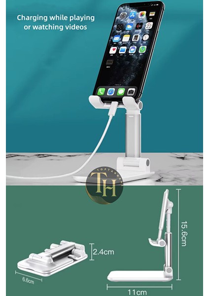 Masaüstü Telefon Tutucu Stand Katlanabilir Tablet Tutucu Şarj Standı 2 Kademeli Yükseklik Ayarı modelleri