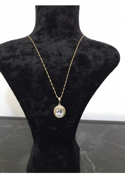 Gold Büyük Tektaşlı Kolye – Parlak Kuyumcu Model Şıklık fırsatları