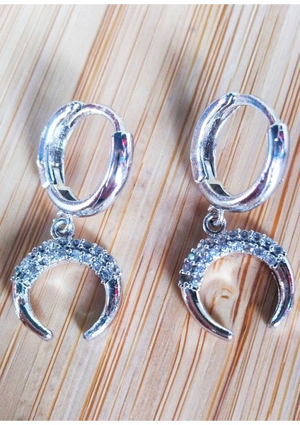 Gümüş Renk Lüks Gösterişli Figürlü Üçlü Küpe fiyatları