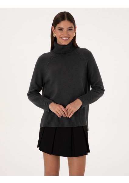 Kadın Antrasit Comfort Fit Yün Karışımlı Kazak 50316667-VR006 modelleri