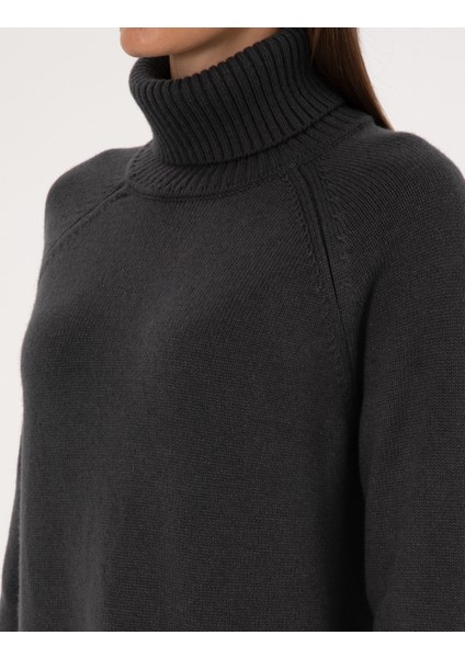 Kadın Antrasit Comfort Fit Yün Karışımlı Kazak 50316667-VR006