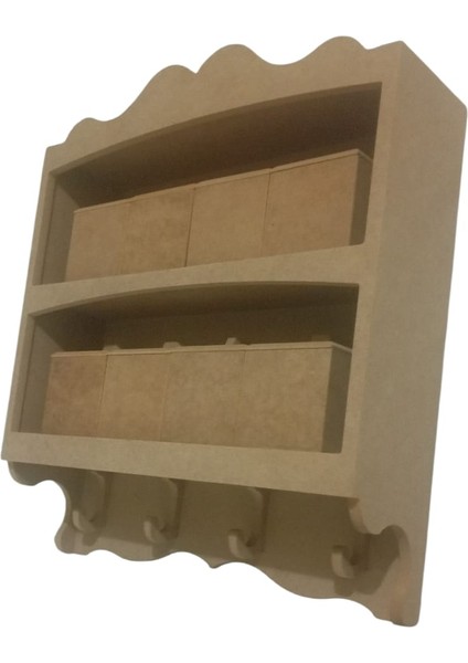 Ahşap 8 Bölmeli Baharatlık – Raflı ve Kapaklı Düzenleyici fırsatları