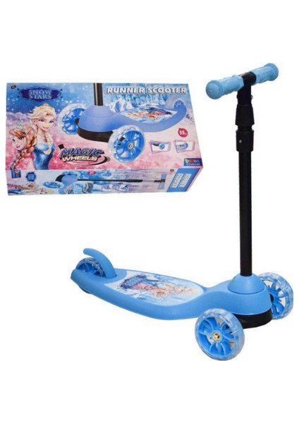 BRN-2549 Işıklı Runner Scooter Mavi Kız