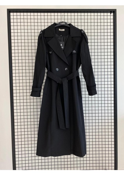 Kruvaze Kapamalı Düğmeli Belden Kuşaklı Kap Haki 25KT720 fiyatları