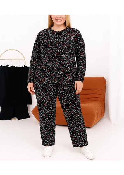 %100 Pamuklu Penye Kumaş Rahat Büyük Beden Pijama Takımı Kaliteli ve Şık Tasarım