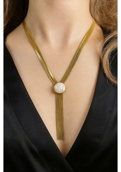 Çelik Altın Kaplama Kolye