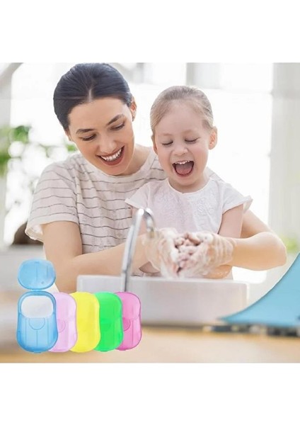 100 Lü Suda Eriyen Kağıt Sabun Öğrenci Çocuk Okul Dezenfektan Seyahat Kamp Piknik El Yıkama Sabunu