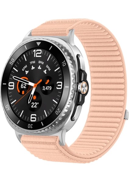 Galaxy Watch 6 Classic 46MM / Watch 8 40MM / Watch 8 44MM Uyumlu Hasır Örgü Kumaş Cırtlı Kordon - Kumaş Kordon