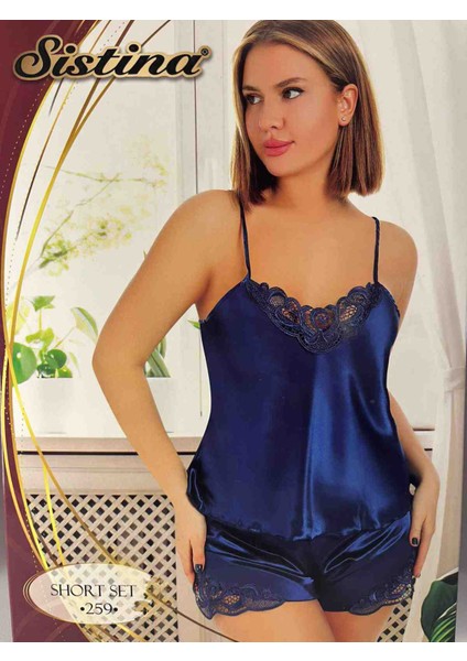 Saten Dantel Detaylı Şık Kadın Pijama Takımı