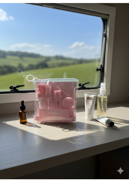 6'li Doldurulabilir Çantalı Seyahat Tipi Şişe Seti