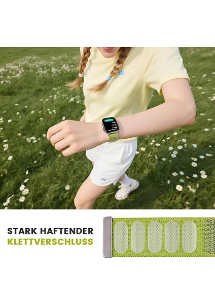 Apple Watch 10 46MM 6/7/8 Se Ultra Uyumlu 42/44/45/49MM Hasır Örgü Cırtlı Kumaş Kordon Kayış - Kumaş Örgü Kordon modelleri