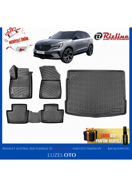 Renault Austral 3D Mild Hybrid Havuzlu Paspas ve Üst Bagaj Havuzu 2023-2024-2025