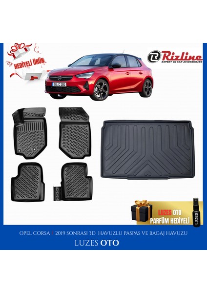 Opel Corsa F 3D Havuzlu Paspas ve Bagaj Havuzu 2019