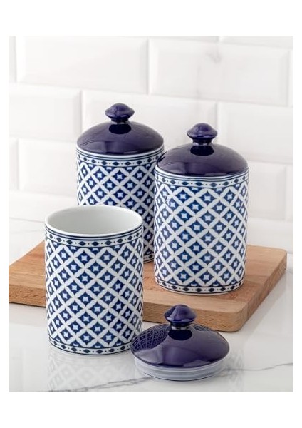 Coco Dames 3'lü Baharatlık Seti, Mavi & Beyaz fiyatları