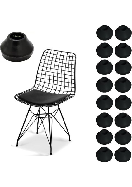 Tel Sandalye Masa Sehpa Ayak Pabucu 16 Adet (Çap 10MM)