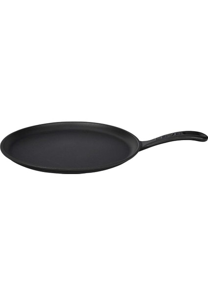 Döküm Krep / Pizza / Pancake Tavası, Yuvarlak Metal Saplı 26CM Siyah