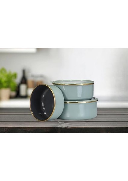 Home Soft Green Emaye Üçlü Saklama Seti modelleri