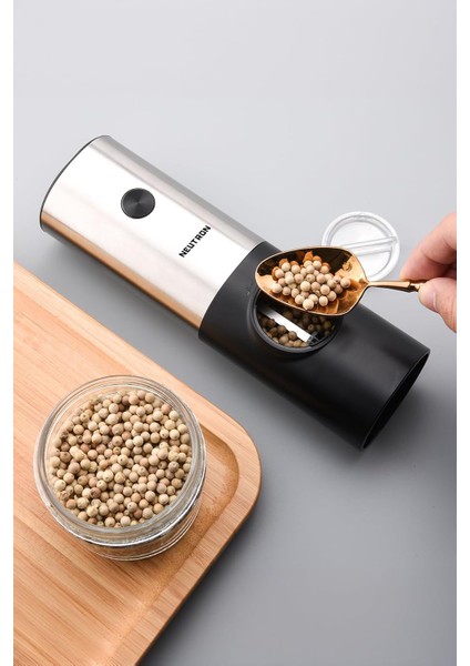 LED Işıklı Otomatik Ayarlanabilen Tuz Karabiber Baharat Değirmen Öğütücü