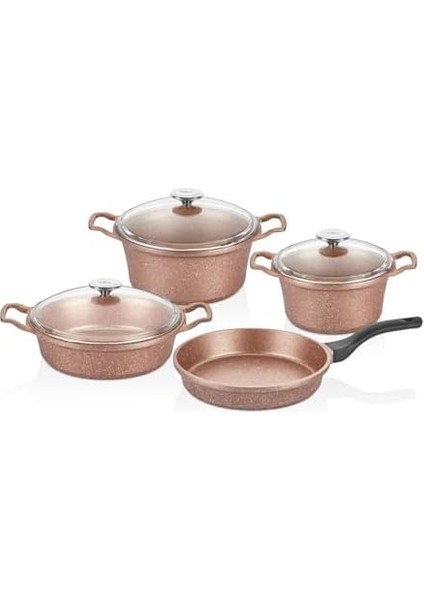 Efdal 7 Prç Rose Set (TENCERE20+24/K.YARIK26/TAVA26) fiyatları