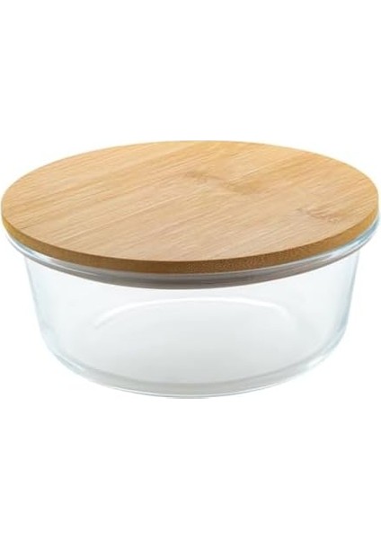 Home Bambu Kapaklı Vakumlu Cam Saklama Kabı Seti - Yuvarlak, Kare ve Dikdörtgen Gıda Saklama Kabı - Hava Geçirmez Kahvaltılık ve Mutfak Düzeni Için Cam Doğal Ahşap Kapaklı (Yuvarlak, 525 Ml) fiyatları
