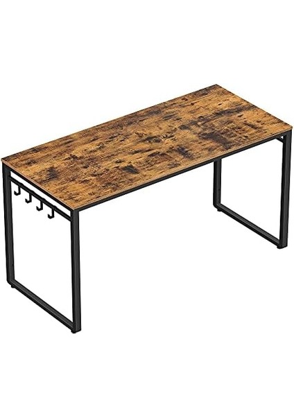 Çalışma, Bilgisayar, Ofis Masası, 8 Kancalı, 140 x 60 x 75 Cm, Çalışma Odası, Ev Ofisi, Ofis, Metal, Endüstriyel Tasarım, Vintage Kahverengi/siyah LWD59X fiyatları