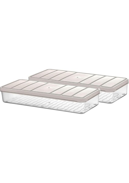 Home - Nora 2'li 1.2 Litre Küçük Boy Ekru Saklama Kabı