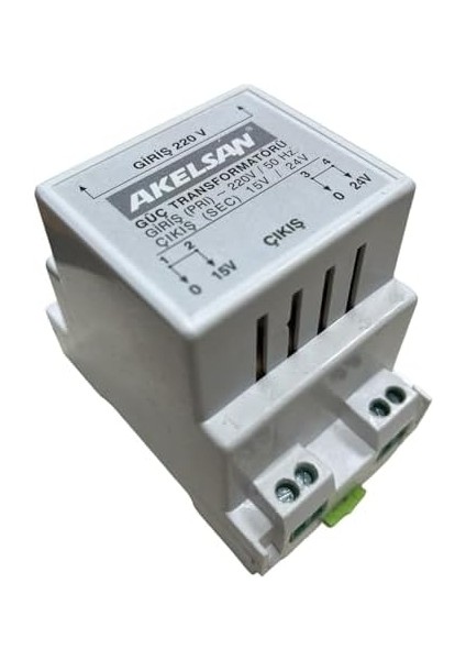 AK-311 Zil Trafosu 220V Giriş 15-24V Çıkış - 15W Ray Tipi Trafo | Kapı Zili ve Otomatikleri Için Güç Kaynağı fiyatları