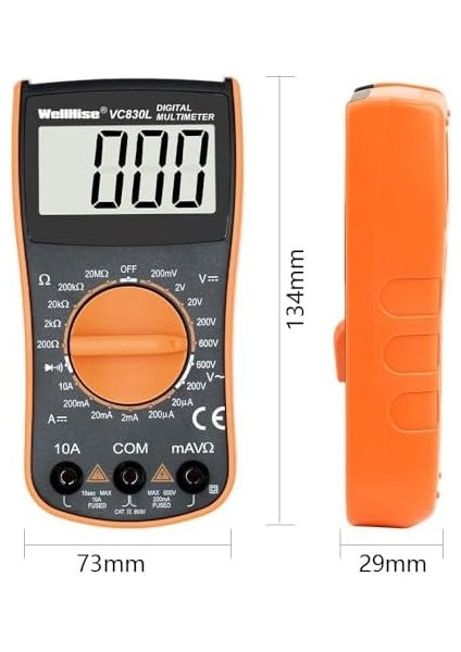 VC830L Ölçü Aleti Multimetre Avometre Büyük Ekran Vc A+ Series modelleri