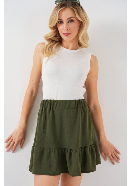 Ayrobin Mini Etek 8054 - Haki