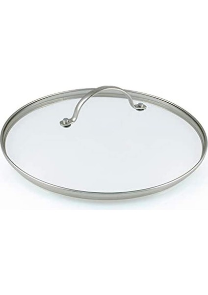 Evrensel Cam Kapak, Kızartma Tavası ve Tencere Için, Paslanmaz Çelik Saplı, Bulaşık Makinesinde Yıkanabilir - 20 Cm, Şeffaf