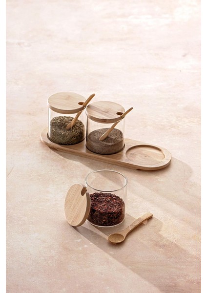 Lia 3'lü Borosilikat Baharat Seti