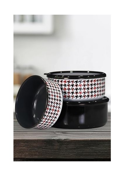 Home Forte Black Emaye Üçlü Saklama Seti modelleri