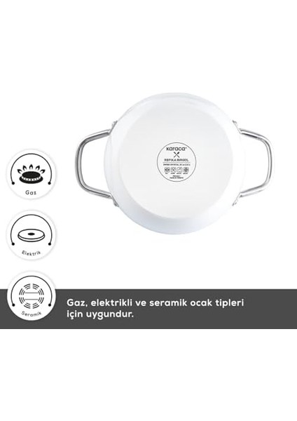 x Refika Birgül Swiss Crystal Creamy Metal 6 Parça Sahan Set Krem fiyatları