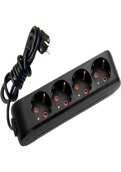 Multi-Let 4 Lu Siyah Çocuk Korumalı Grup Priz 5 mt