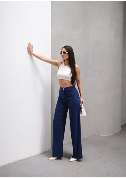 Yüksek Bel Straight Fit Palazzo Pantolon fırsatları