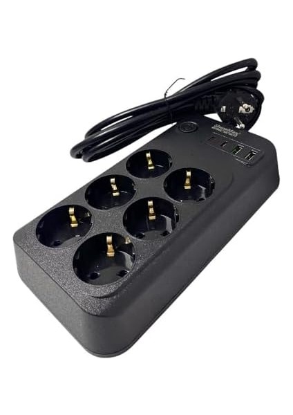 Showmax Serisi SH-3046 Termal Akım Korumalı Priz 2 mt (6 Priz + 2 USB + 2 Type-C) (6 Lı 2xusb 2xtype C Çıkışlı) fiyatları