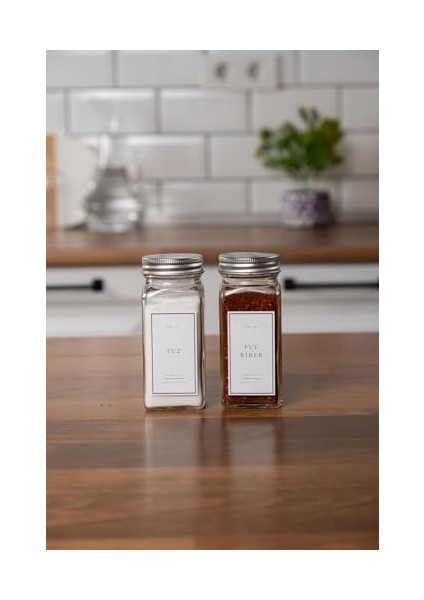 Cam Baharatlık Seti Kapaklı Etiketli Baharatlık Takımı modelleri