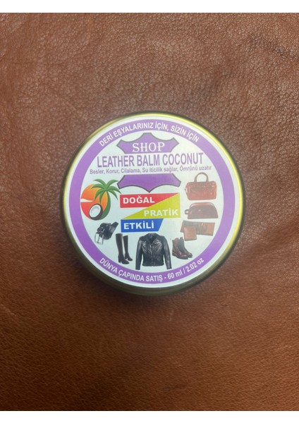 Deri Bakım Kremi Hindistan Cevizli 60 ml Cüzdan, Kemer, Ceket, Sandalet, Bot, Ayakkabı, Eldiven Çanta Bakım Cila Koruma