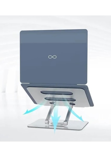 360 Derece Sonsuz Pozisyonda Dönebilen Katlanabilir Metal Alaşımlı Yükseklik ve Açı Ayarlı Kaydırmaz Tablet Notebook ve Laptop Standı (Tablet Standı N03) fiyatları